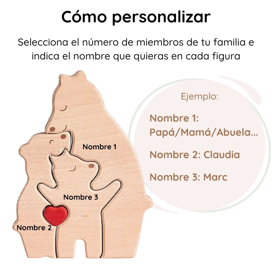 Puzzle Familiar de Osos - Regalo Personalizado